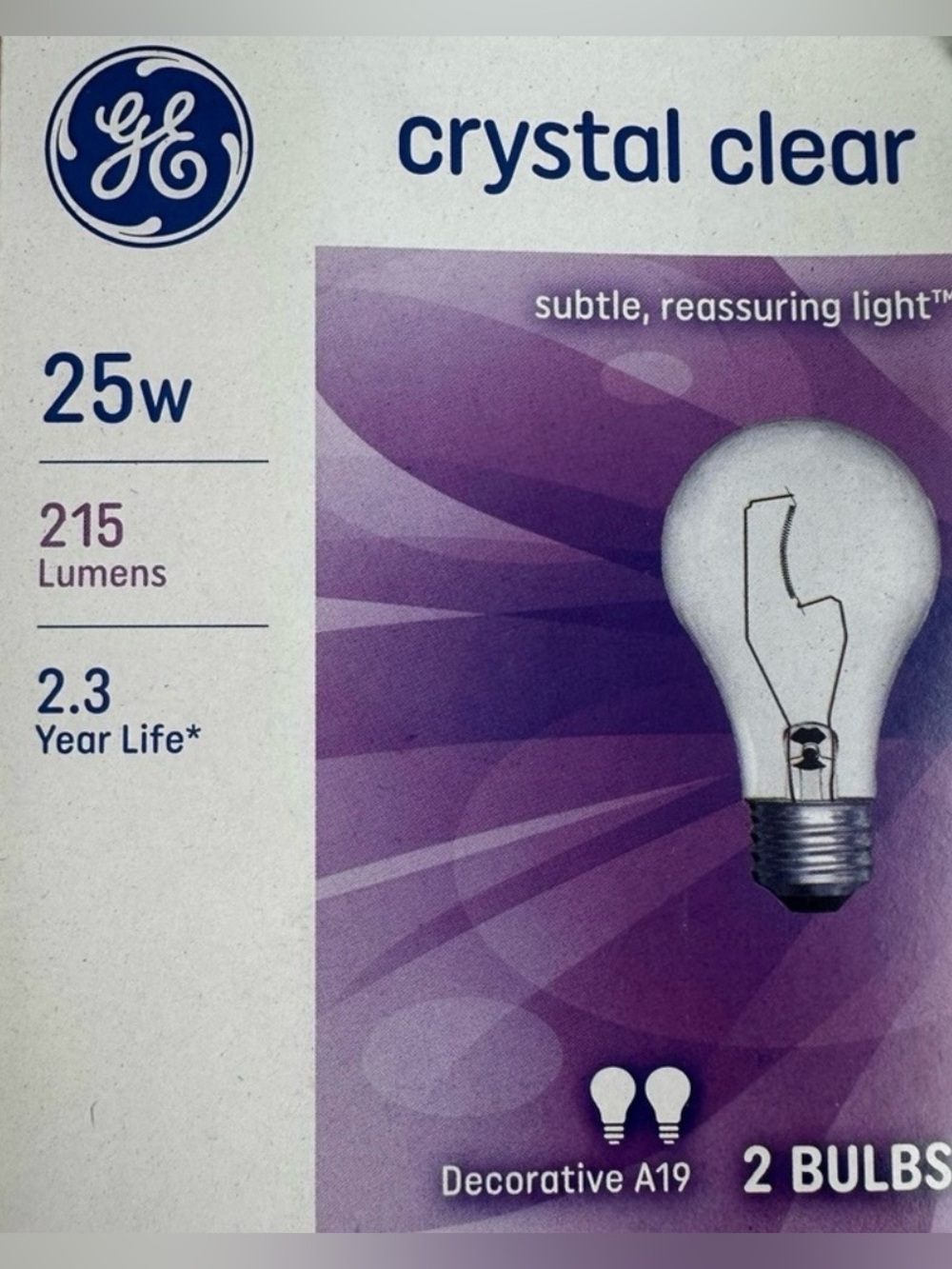 GE 25 Watt Crystal Clear Light Bulbs Case of 12 - Ceiling Fan Lamp Multi Use NIB